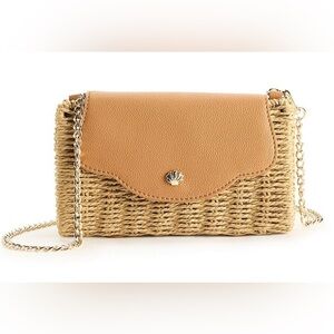 LC Lauren Conrad Magnolia Scallop Wicker Clutch